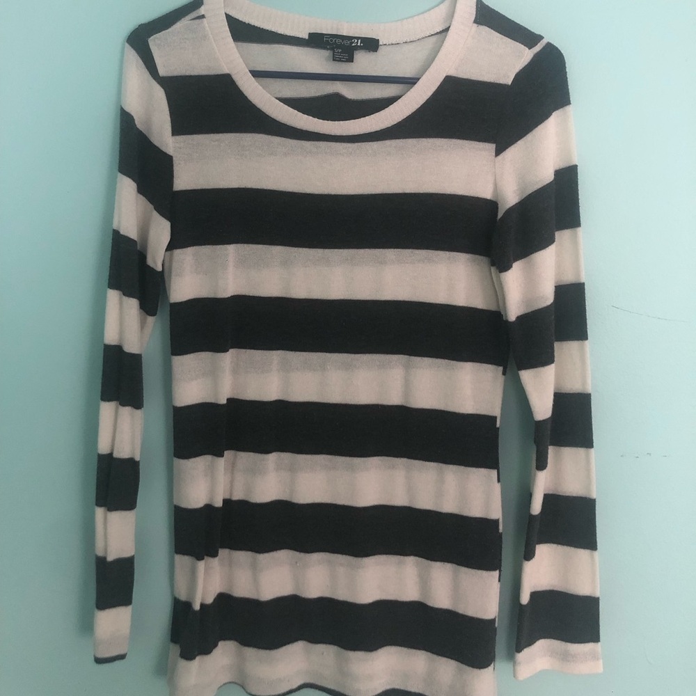 long sleeve striped sweater.